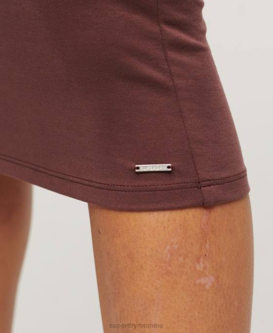 Superdry rochie midi din tricou t spate îmbrăcăminte maro femei JX0Z2391