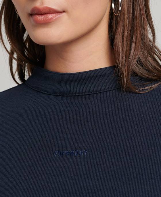 Superdry rochie mini bodycon cu mânecă lungă îmbrăcăminte marina femei JX0Z6534