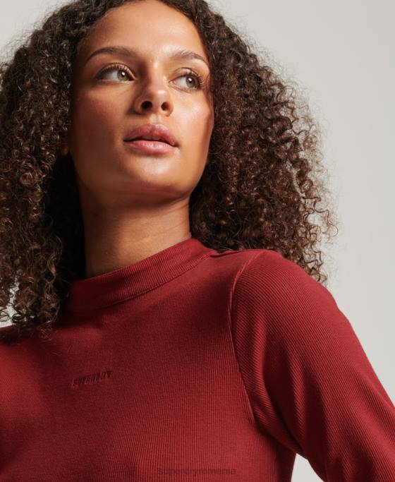 Superdry rochie mini bodycon cu mânecă lungă îmbrăcăminte roșu femei JX0Z6603