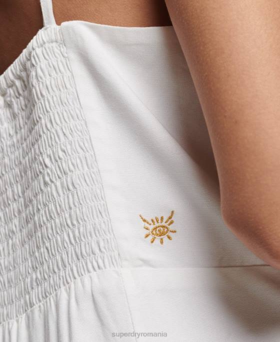 Superdry rochie mini cami vintage îmbrăcăminte alb femei JX0Z1967