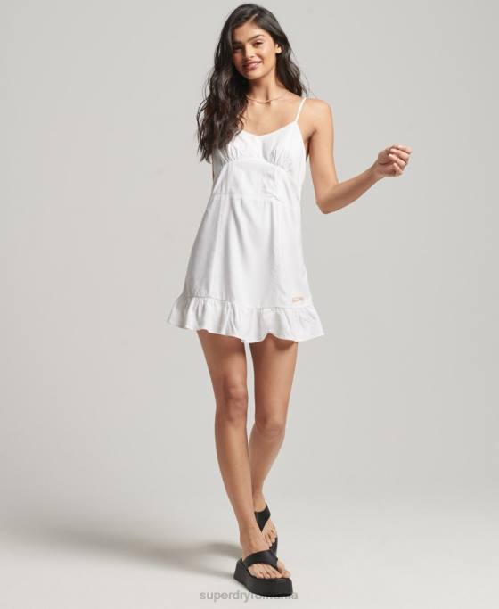 Superdry rochie mini cami vintage îmbrăcăminte alb femei JX0Z1967