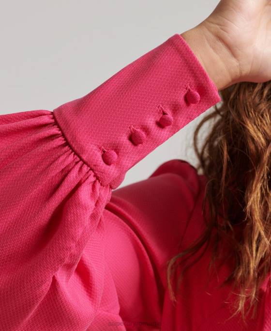 Superdry rochie mini cu etaje îmbrăcăminte roz femei JX0Z2550