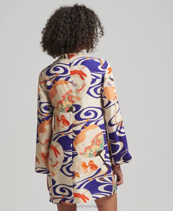 Superdry rochie mini cu maneca lunga imprimata îmbrăcăminte multi femei JX0Z2467