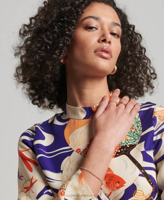 Superdry rochie mini cu maneca lunga imprimata îmbrăcăminte multi femei JX0Z2467