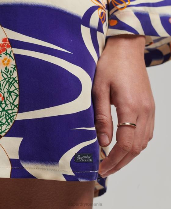 Superdry rochie mini cu maneca lunga imprimata îmbrăcăminte multi femei JX0Z2467