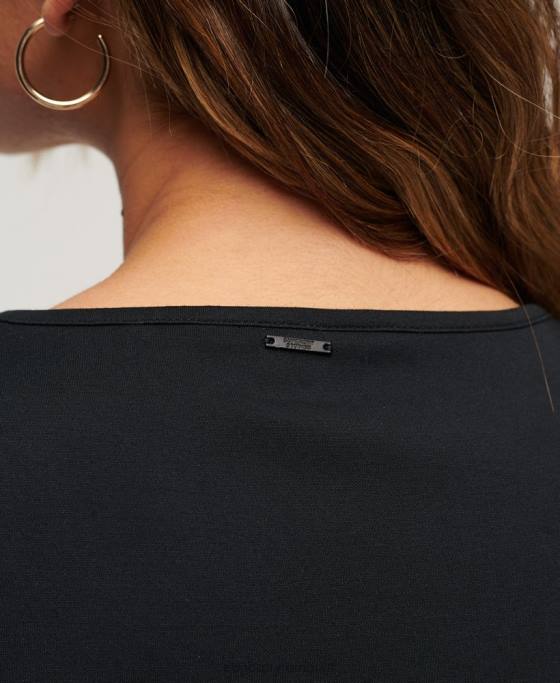 Superdry rochie mini cu mâneci evazate îmbrăcăminte negru femei JX0Z2360