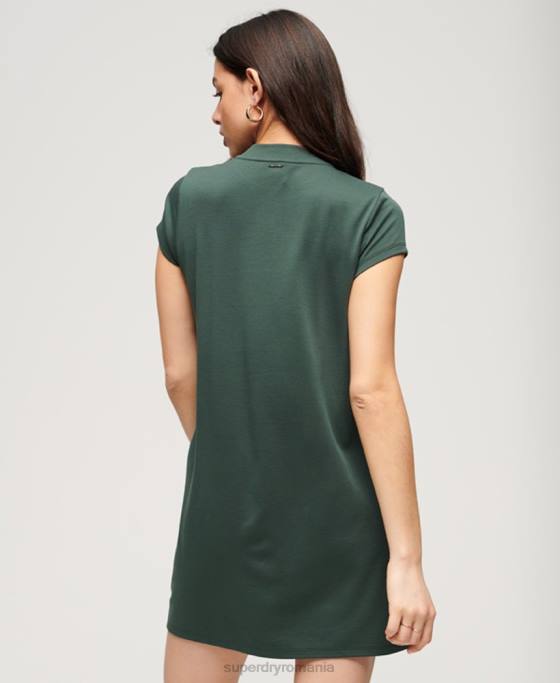 Superdry rochie mini cu mânecă scurtă îmbrăcăminte verde femei JX0Z1974