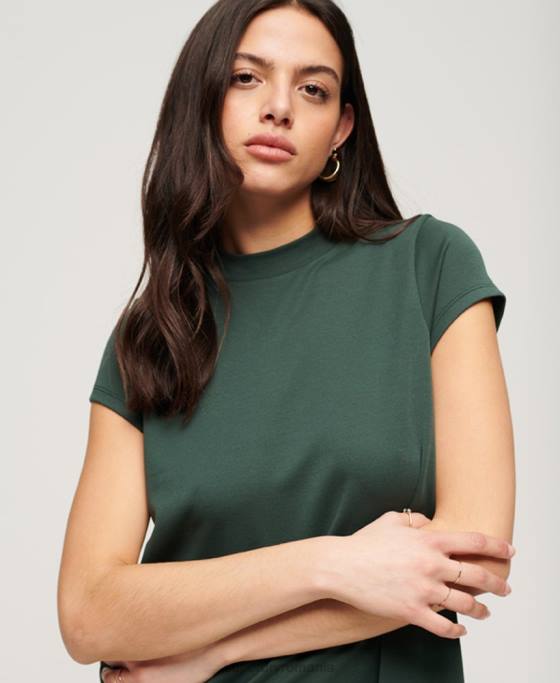 Superdry rochie mini cu mânecă scurtă îmbrăcăminte verde femei JX0Z1974
