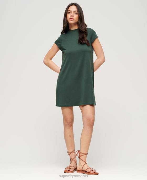 Superdry rochie mini cu mânecă scurtă îmbrăcăminte verde femei JX0Z1974