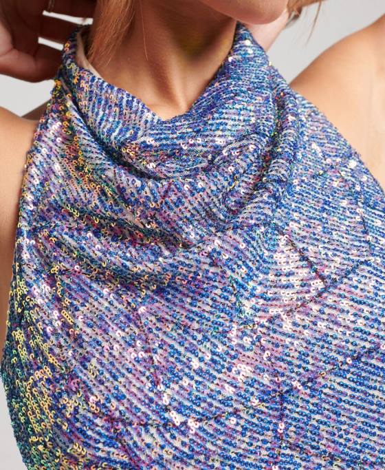 Superdry rochie mini cu paiete cu capul îmbrăcăminte multi femei JX0Z2429