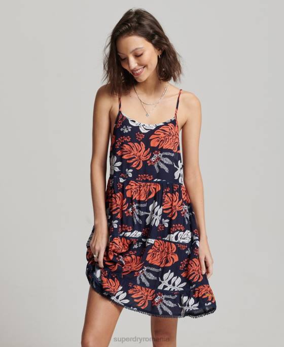 Superdry rochie mini de plajă îmbrăcăminte marina femei JX0Z2417