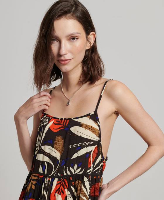 Superdry rochie mini de plajă îmbrăcăminte maro femei JX0Z2504