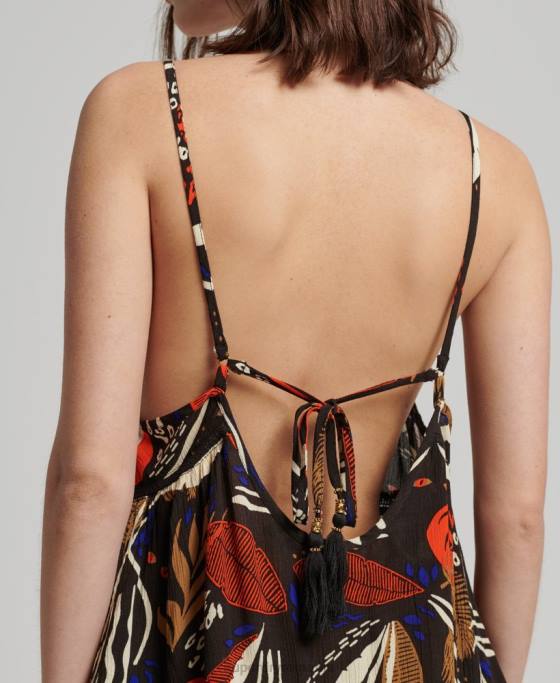 Superdry rochie mini de plajă îmbrăcăminte maro femei JX0Z2504