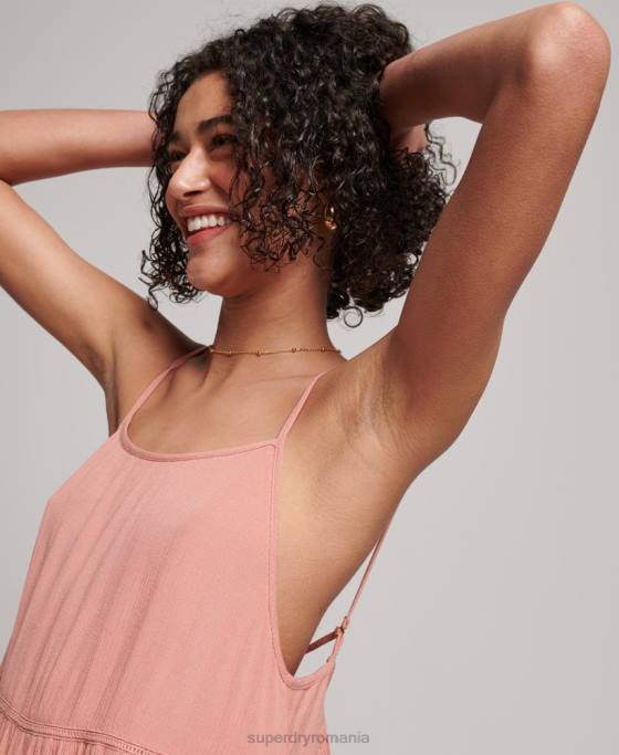 Superdry rochie mini de plajă îmbrăcăminte roz femei JX0Z2379