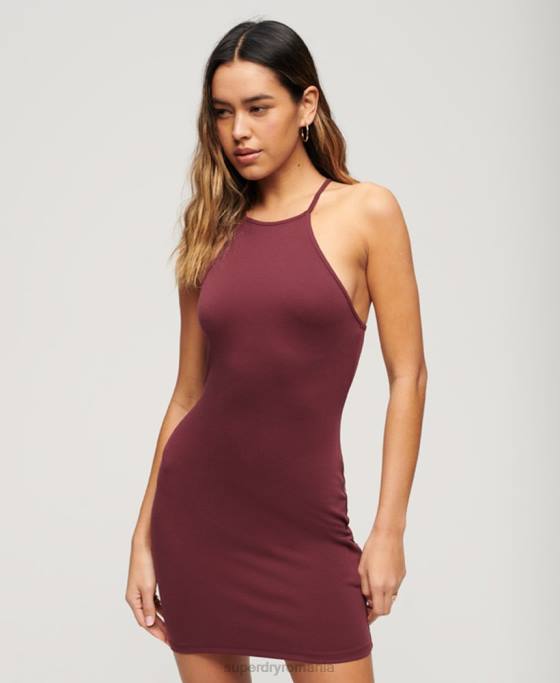 Superdry rochie mini din jerseu cu bretele îmbrăcăminte Violet femei JX0Z2420