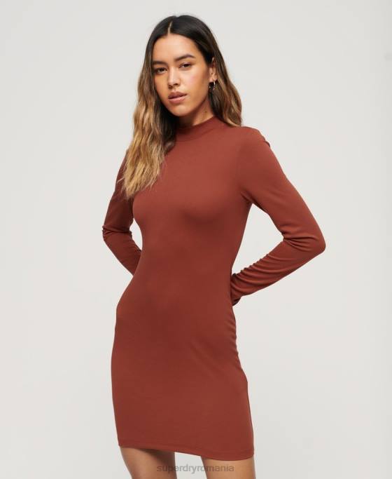 Superdry rochie mini din jerseu cu decolteu fals îmbrăcăminte roșu femei JX0Z2393