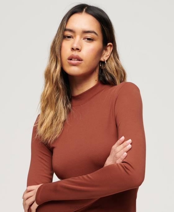 Superdry rochie mini din jerseu cu decolteu fals îmbrăcăminte roșu femei JX0Z2393