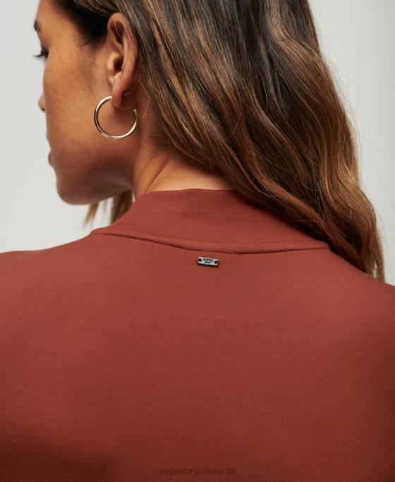 Superdry rochie mini din jerseu cu decolteu fals îmbrăcăminte roșu femei JX0Z2393