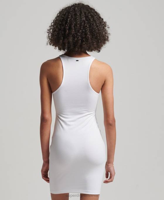Superdry rochie mini jersey racer îmbrăcăminte alb femei JX0Z2453