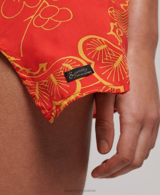 Superdry rochie mini slip cu imprimeu îmbrăcăminte roșu femei JX0Z2478