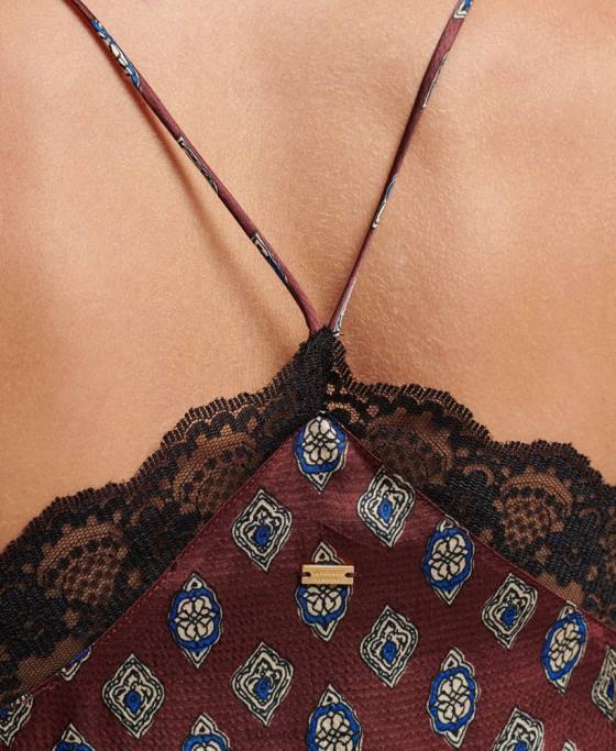 Superdry rochie mini-slip din satin cu finisaje din dantela îmbrăcăminte roșu femei JX0Z2524