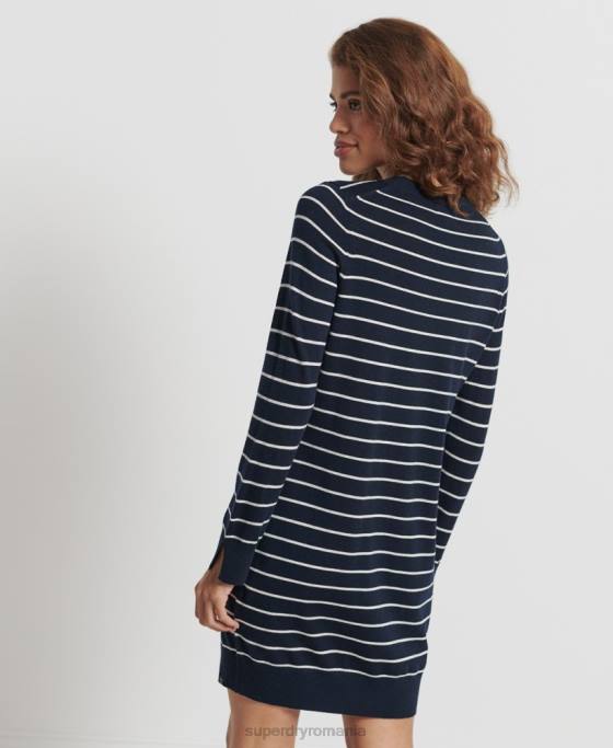 Superdry rochie mini studios merinos îmbrăcăminte marina femei JX0Z6604