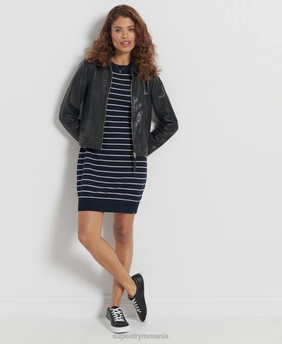 Superdry rochie mini studios merinos îmbrăcăminte marina femei JX0Z6604