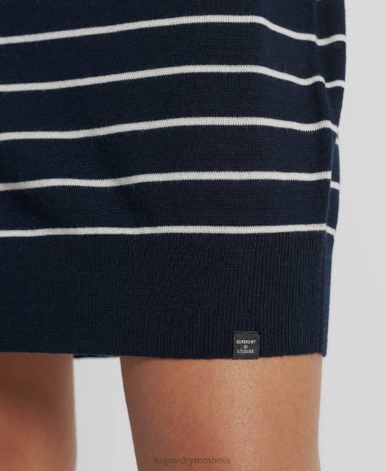 Superdry rochie mini studios merinos îmbrăcăminte marina femei JX0Z6604