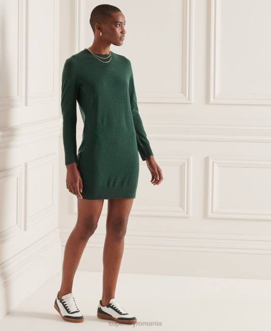 Superdry rochie mini studios merinos îmbrăcăminte verde femei JX0Z6752