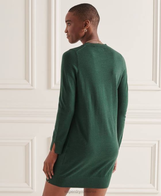 Superdry rochie mini studios merinos îmbrăcăminte verde femei JX0Z6752