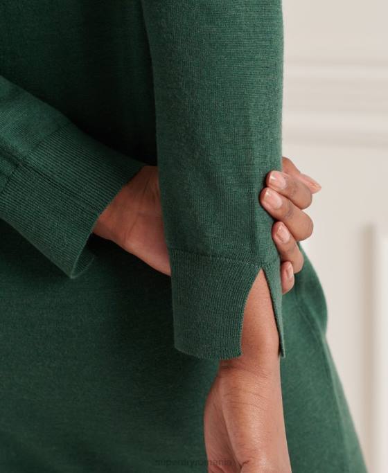 Superdry rochie mini studios merinos îmbrăcăminte verde femei JX0Z6752