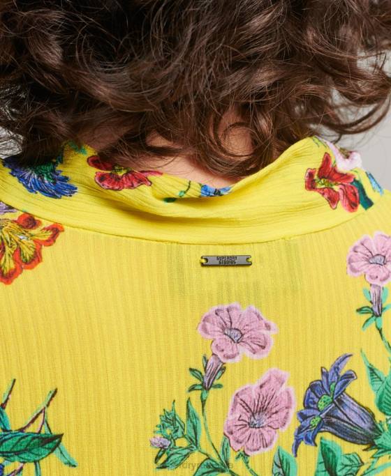 Superdry rochie mini studios off duty îmbrăcăminte galben femei JX0Z2466