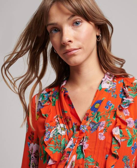 Superdry rochie mini studios off duty îmbrăcăminte roșu femei JX0Z2484