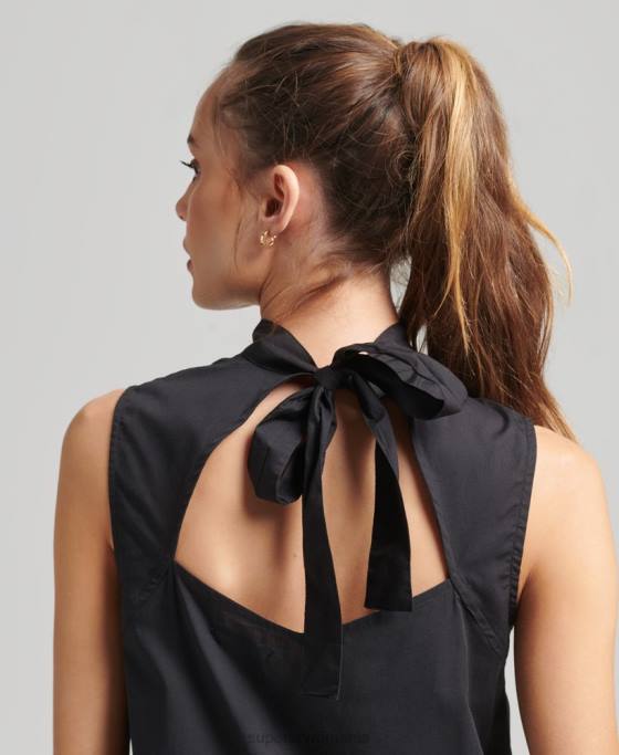 Superdry rochie mini tesuta îmbrăcăminte negru femei JX0Z2537