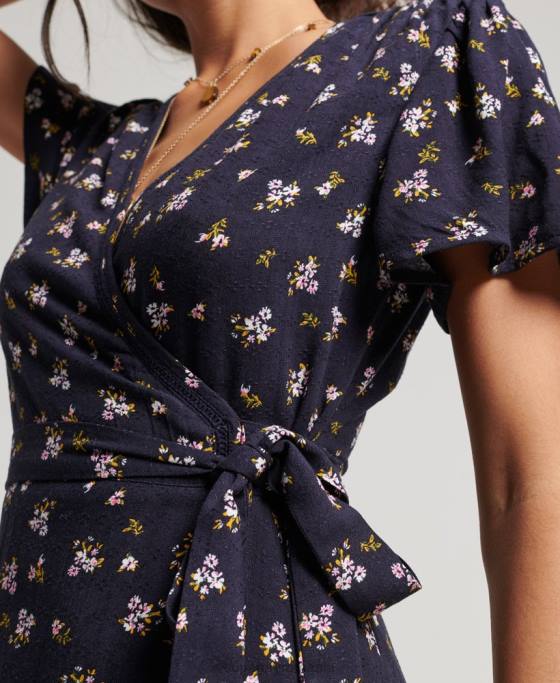 Superdry rochie mini wrap vintage îmbrăcăminte marina femei JX0Z2529