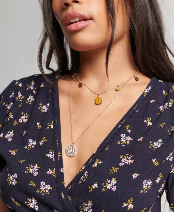 Superdry rochie mini wrap vintage îmbrăcăminte marina femei JX0Z2529