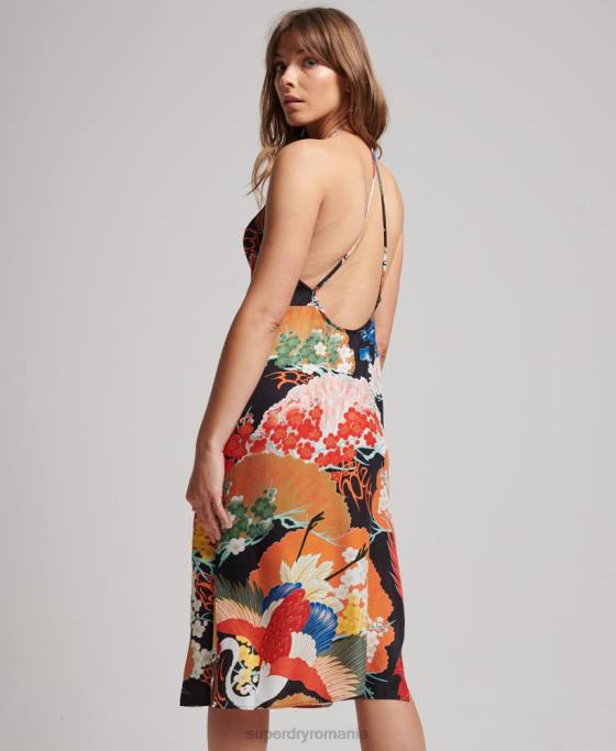 Superdry rochie slip midi cu imprimeu îmbrăcăminte multi femei JX0Z2486