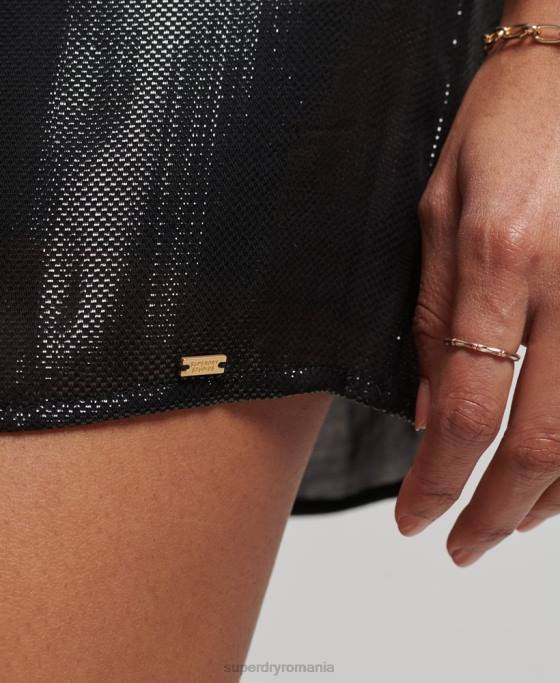 Superdry rochie stralucitoare studios îmbrăcăminte negru femei JX0Z2437