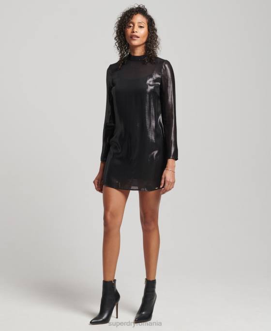 Superdry rochie stralucitoare studios îmbrăcăminte negru femei JX0Z2437
