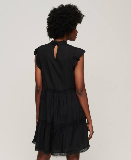 Superdry rochie studios din dantela mix îmbrăcăminte negru femei JX0Z2392