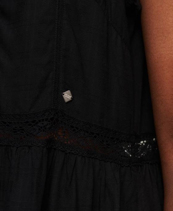 Superdry rochie studios din dantela mix îmbrăcăminte negru femei JX0Z2392