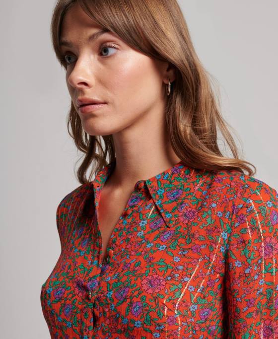 Superdry rochie studios nasturi fata îmbrăcăminte portocale femei JX0Z2499