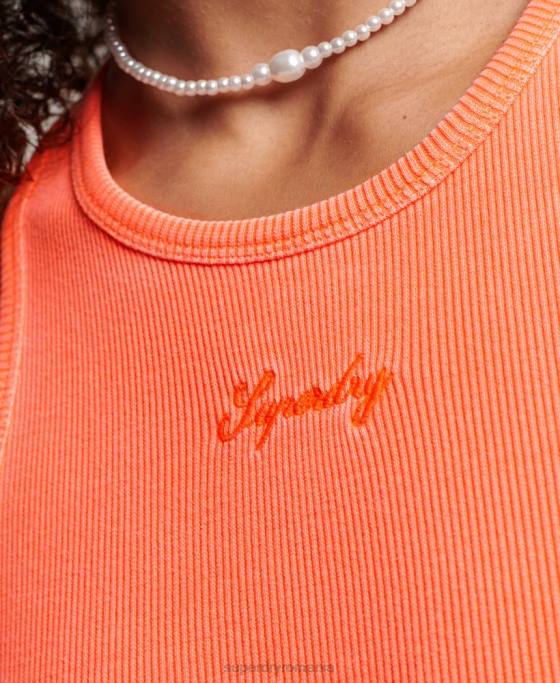 Superdry rochie tank esențială cu logo cod îmbrăcăminte coral femei JX0Z2418