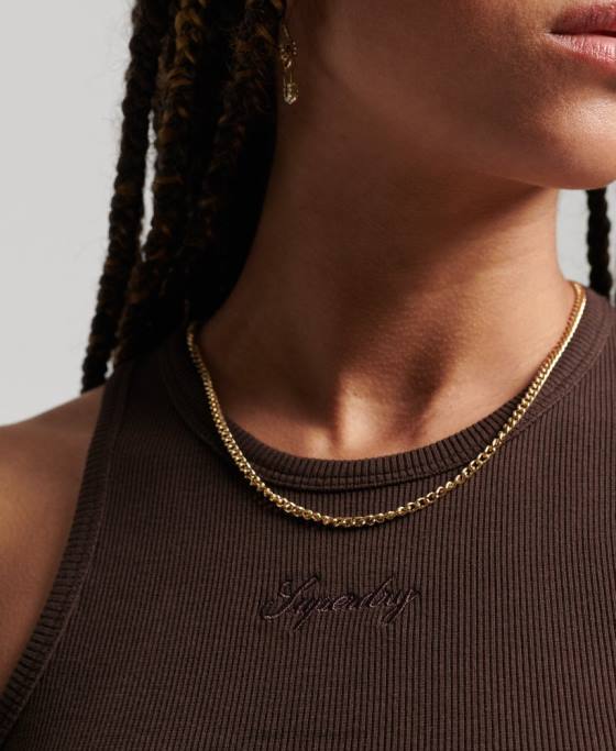 Superdry rochie tank esențială cu logo cod îmbrăcăminte maro femei JX0Z2441