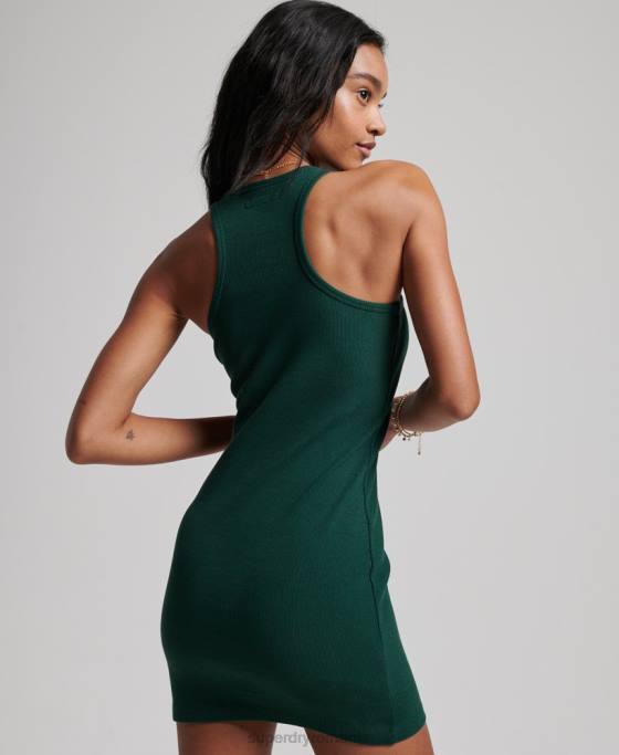 Superdry rochie tank esențială cu logo cod îmbrăcăminte verde femei JX0Z2424