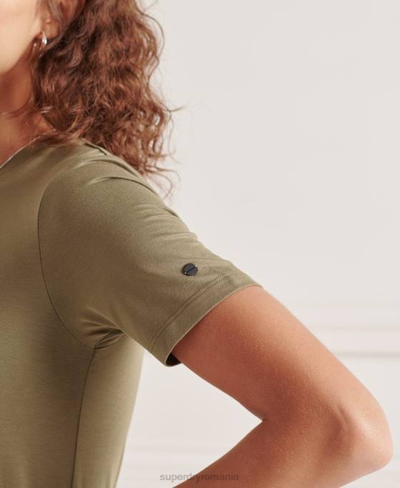 Superdry rochie tricou cu cordon îmbrăcăminte verde femei JX0Z2535