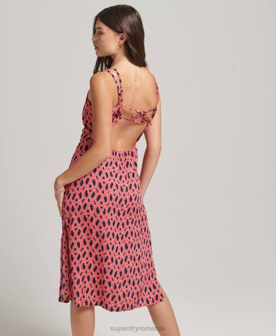 Superdry rochie vintage cu bretele cami îmbrăcăminte roșu femei JX0Z2396