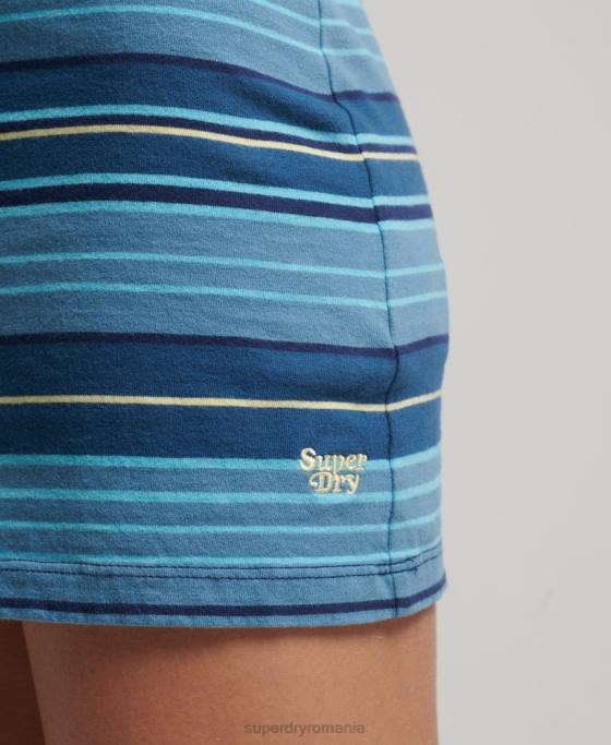 Superdry rochie vintage cu dungi îmbrăcăminte maro femei JX0Z2431