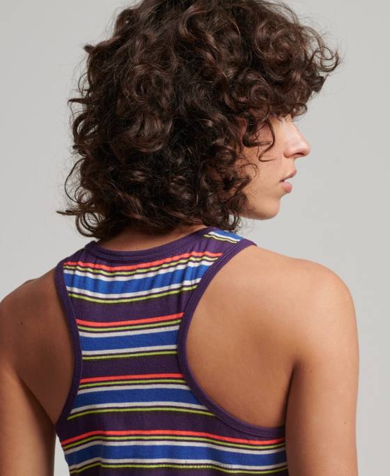 Superdry rochie vintage cu dungi îmbrăcăminte maro femei JX0Z2470