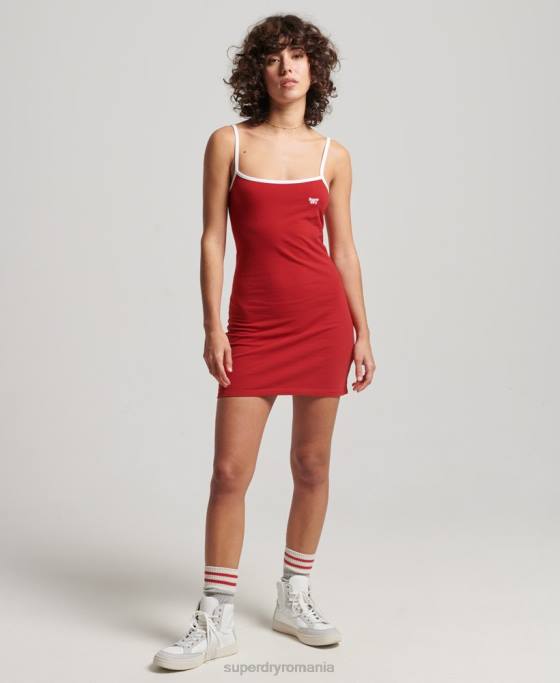 Superdry rochie vintage din jerseu îmbrăcăminte roșu femei JX0Z2507